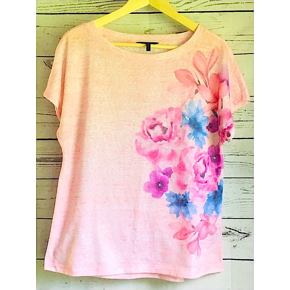Nicole Miller Pink Floral Blooms Shirt